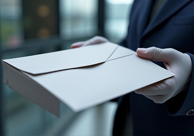Sicherer Dokumentenkurier mit einem versiegelten Umschlag